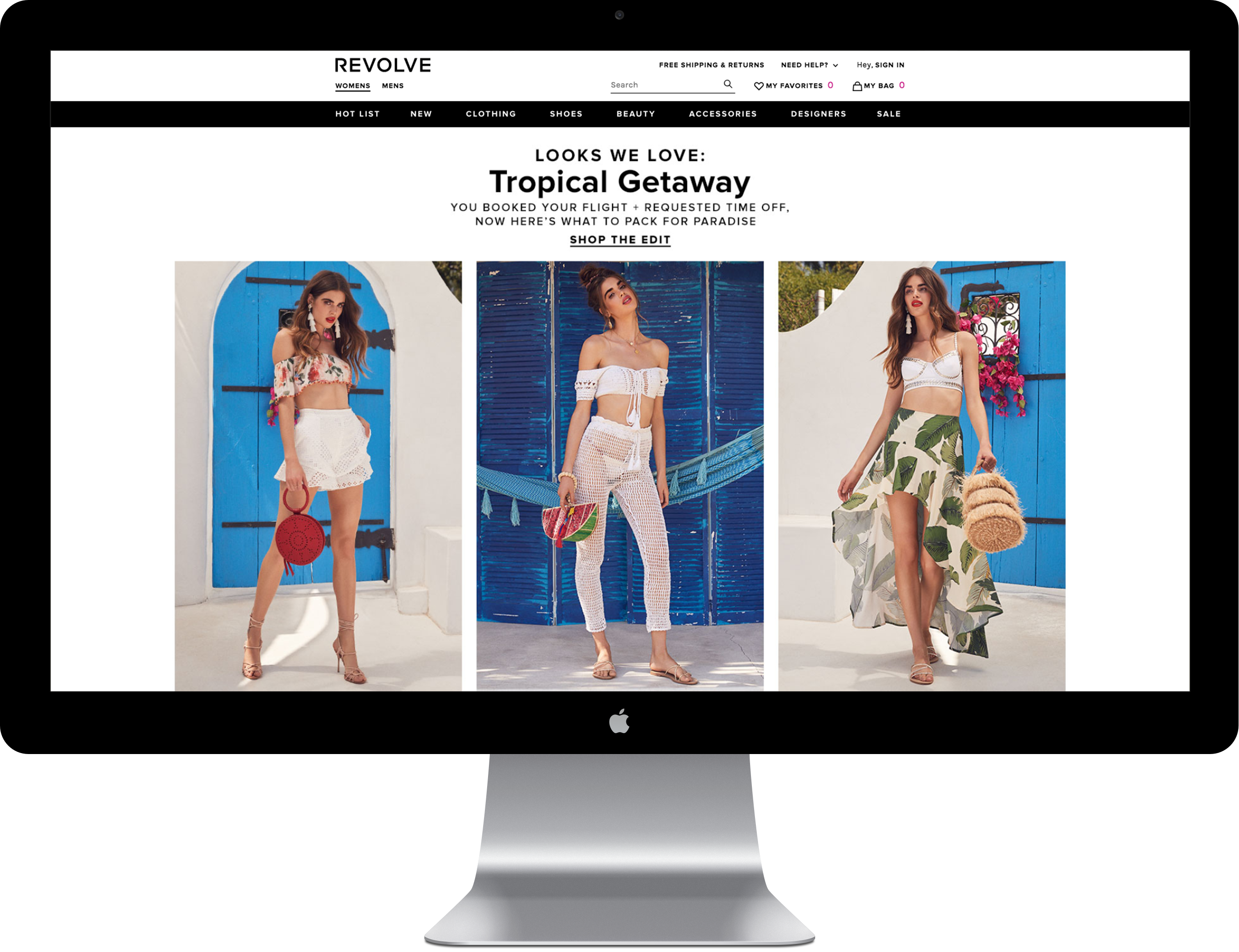 Revolve Clothing eCommerce Website